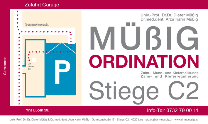 Zufahrtsplan zur Garage Dr. Mig